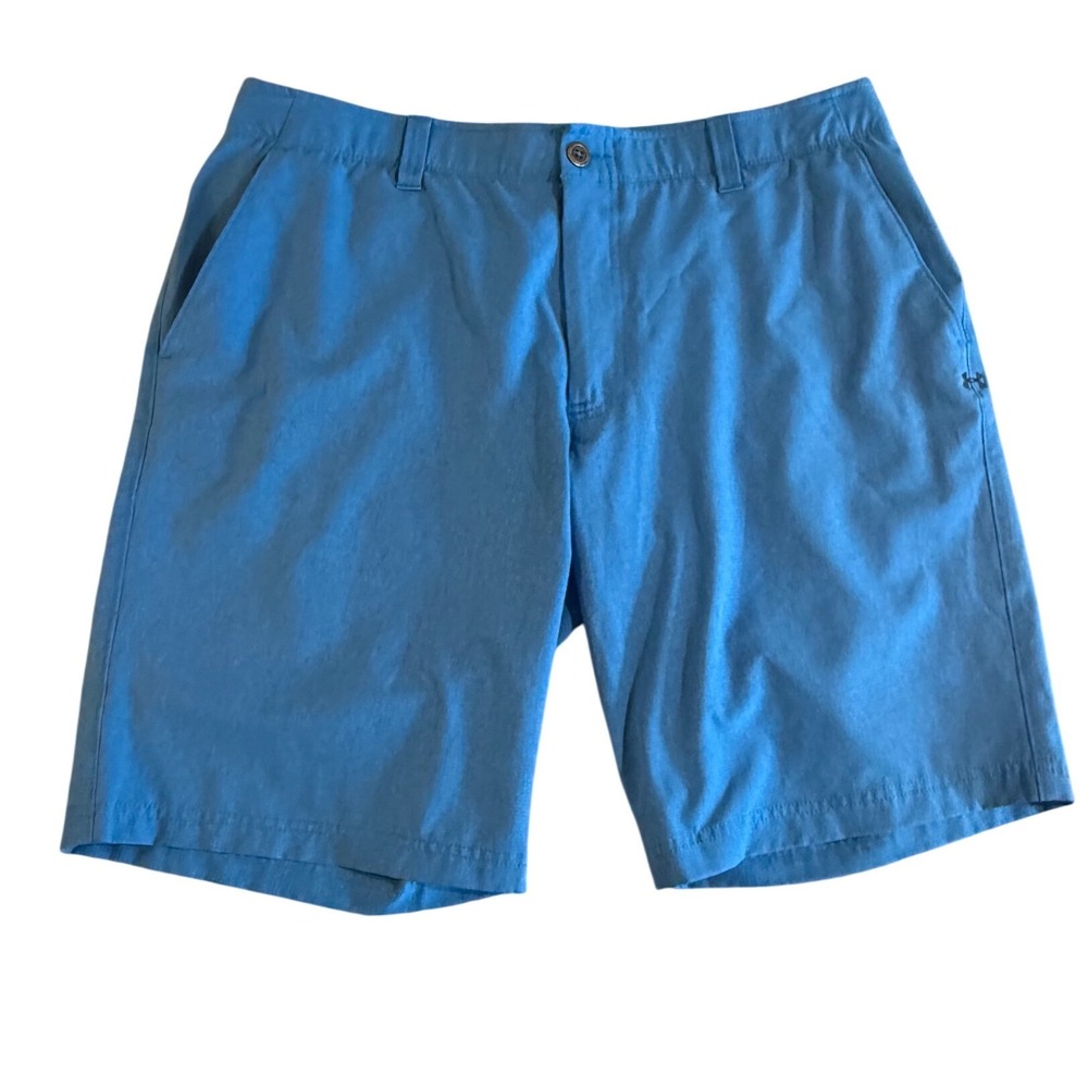 Under Armour Mens Baby Blue Golf Shorts Size 38 HeatGear Performance Polyester